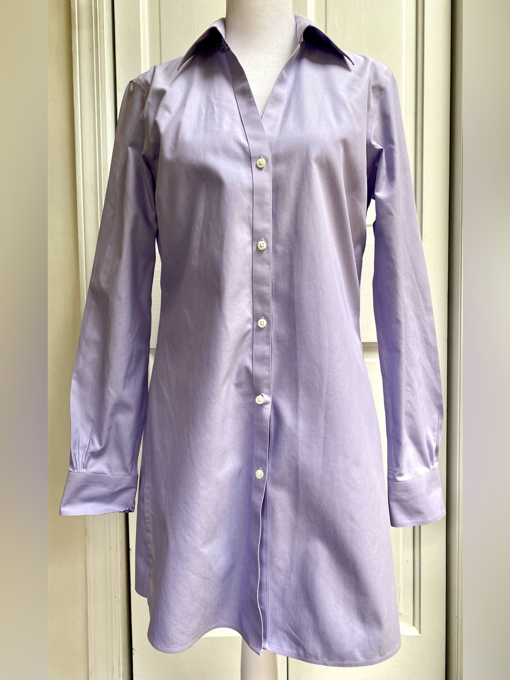 Brooks Brothers Women’s Lavender Button-Front Shirt Dress size 4
